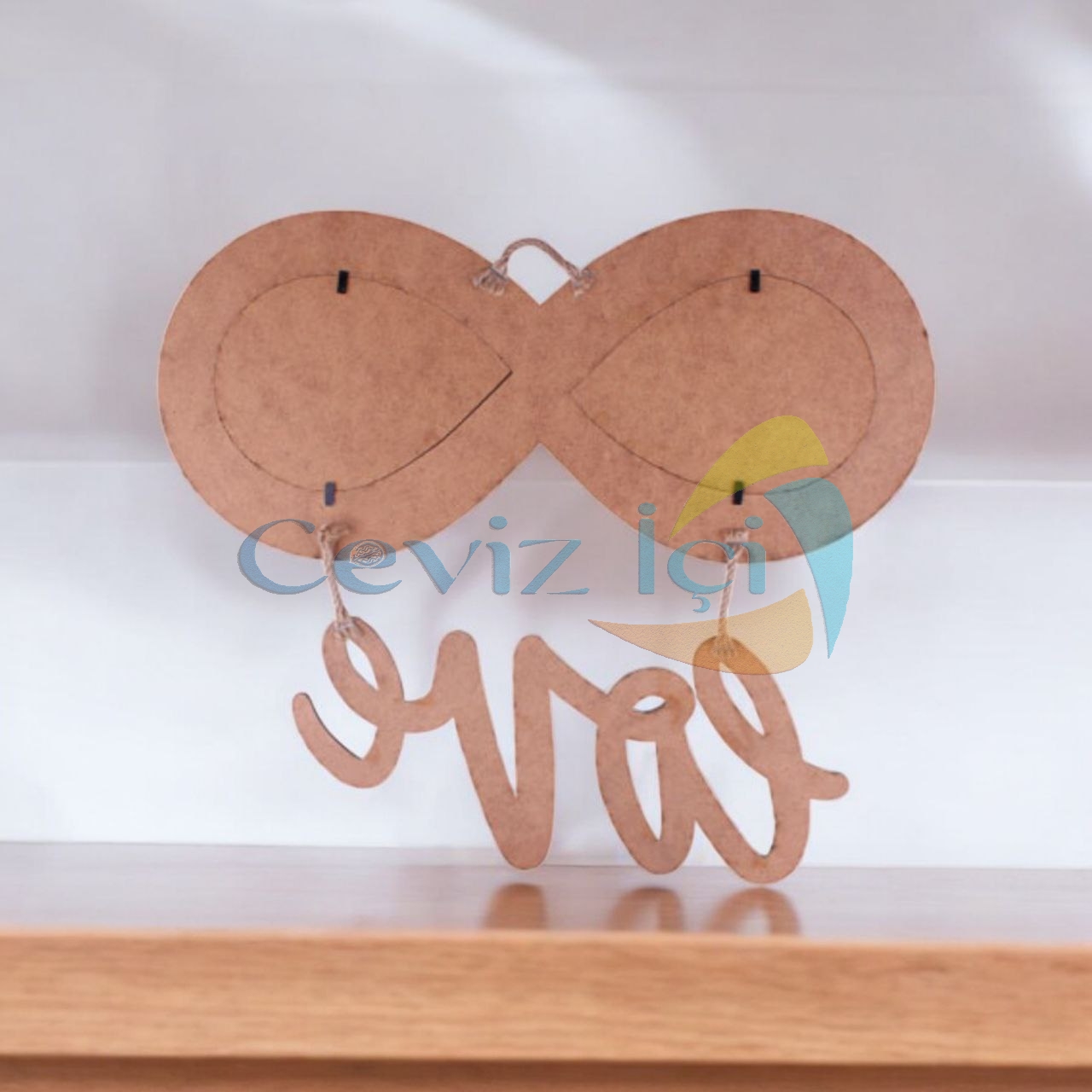 Love%20Ahşap%20Sonsuzluk%20Çerçeve%20Kırmızı
