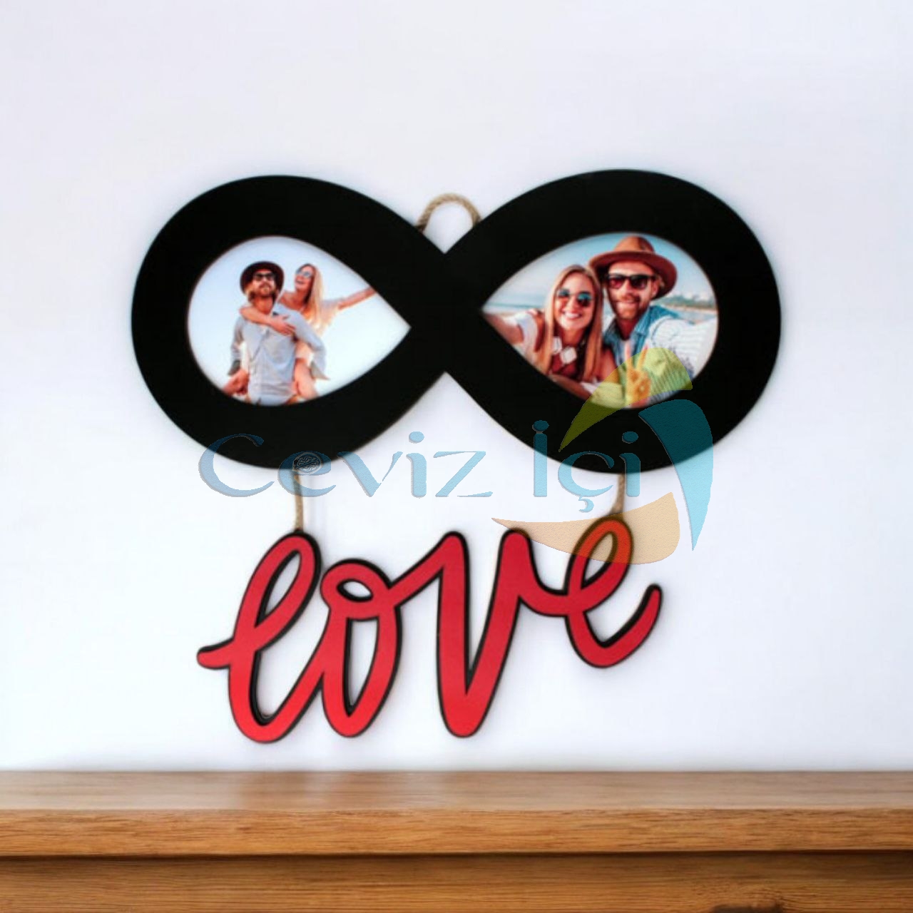 Love%20Ahşap%20Sonsuzluk%20Çerçeve%20Kırmızı