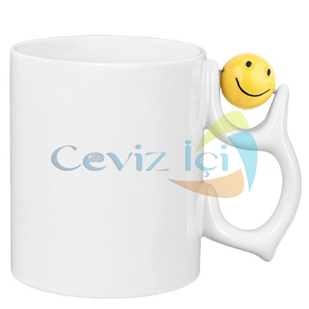 Kişiye Özel Tasarım Emoji Porselen Beyaz Kupa Bardak
