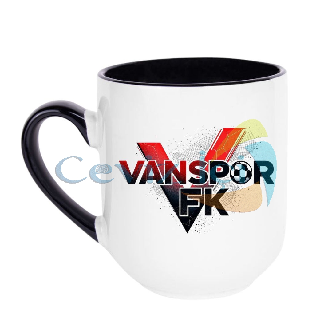Vanspor’a Özel Porselen Siyah Kulplu Kupa 