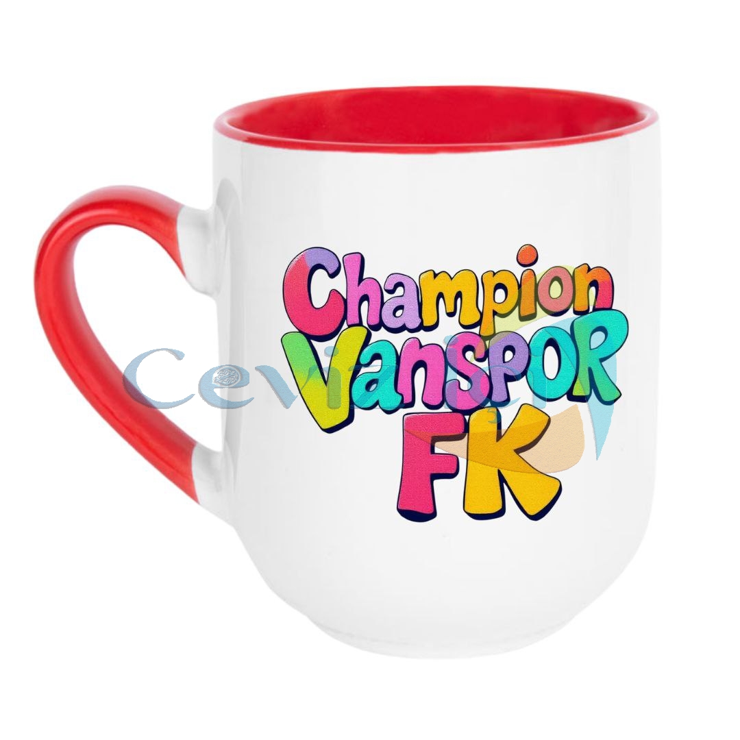 Vanspor’a Özel Porselen Kırmızı Kulplu Kupa 