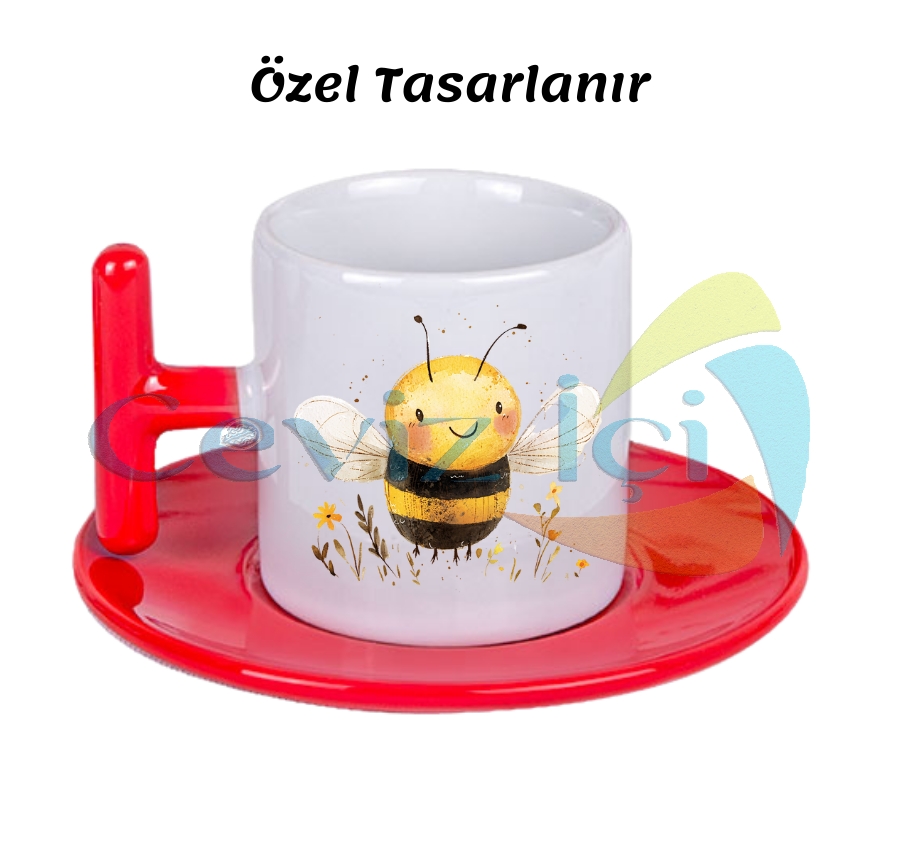 T Kulplu Porselen Türk Kahvesi Fincanı