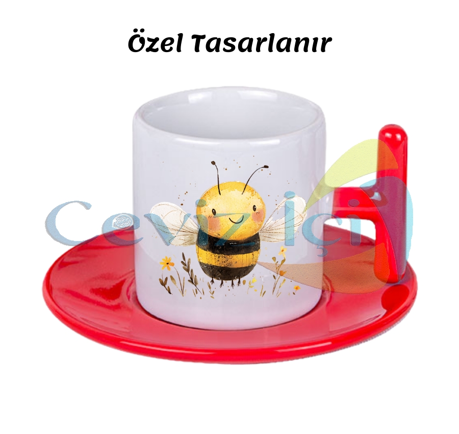 T Kulplu Porselen Türk Kahvesi Fincanı