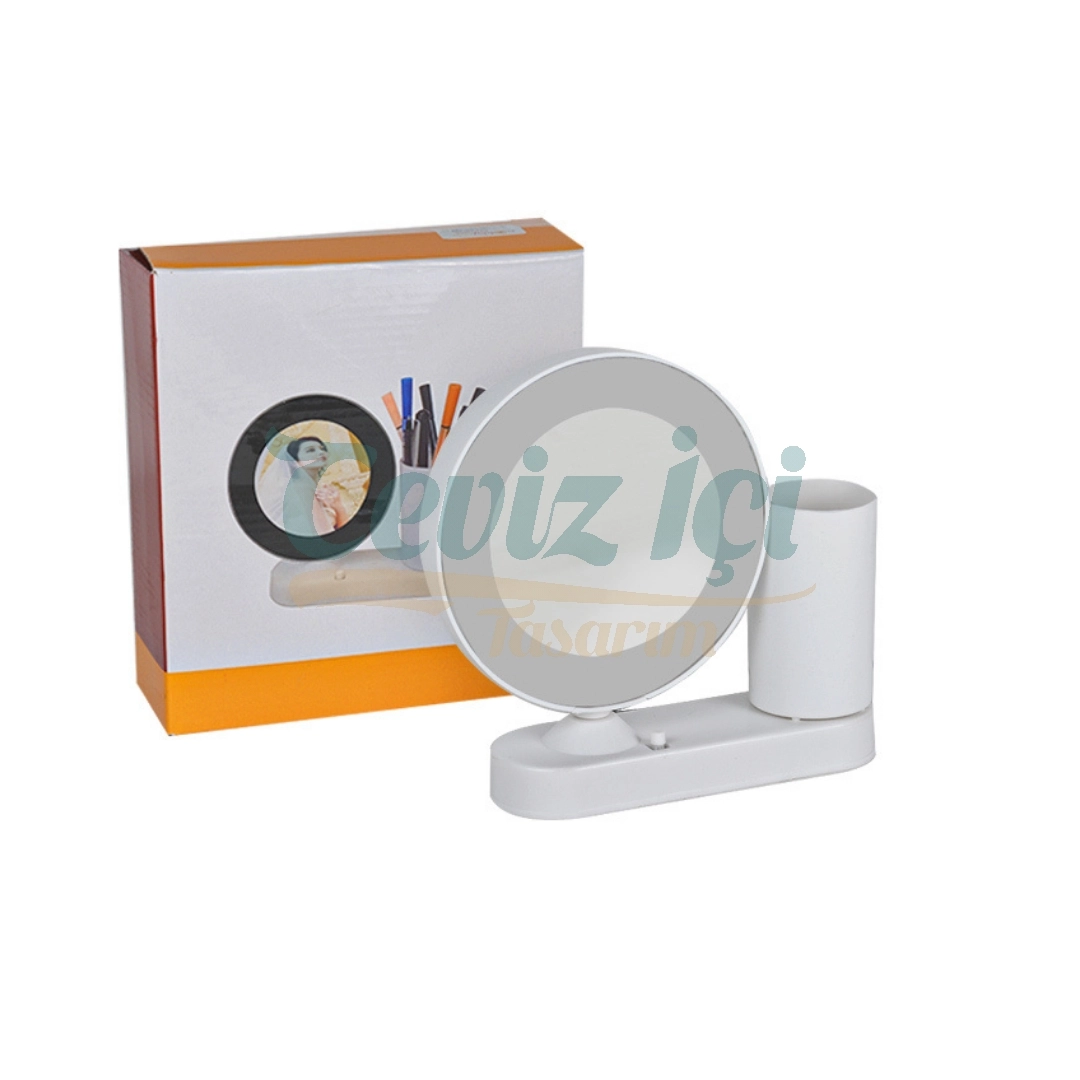 Kişiye Özel Fotoğraflı LED Işıklı Masa Aynası & Kalemlik