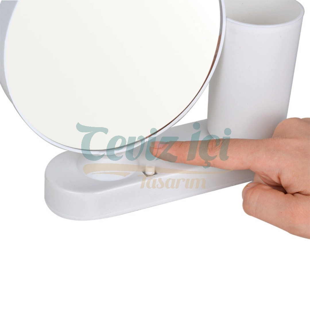 Kişiye Özel Fotoğraflı LED Işıklı Masa Aynası & Kalemlik