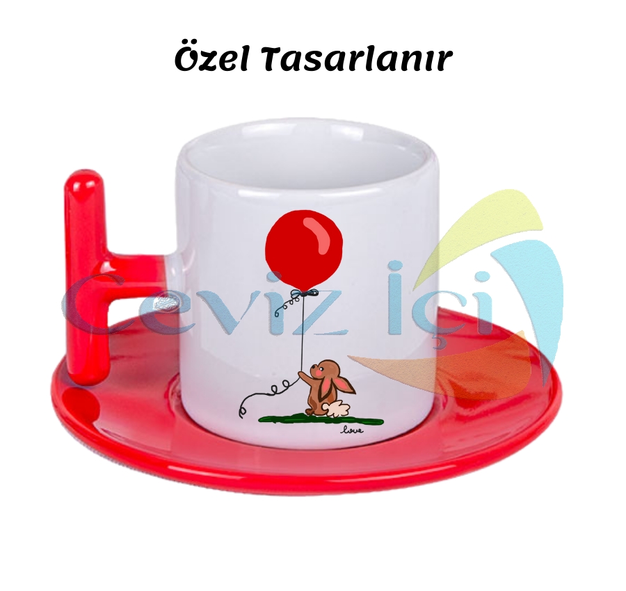 T Kulplu Porselen Türk Kahvesi Fincanı