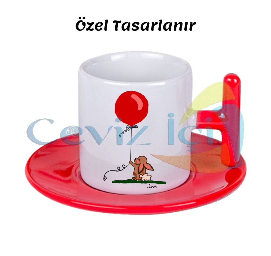 T Kulplu Porselen Türk Kahvesi Fincanı
