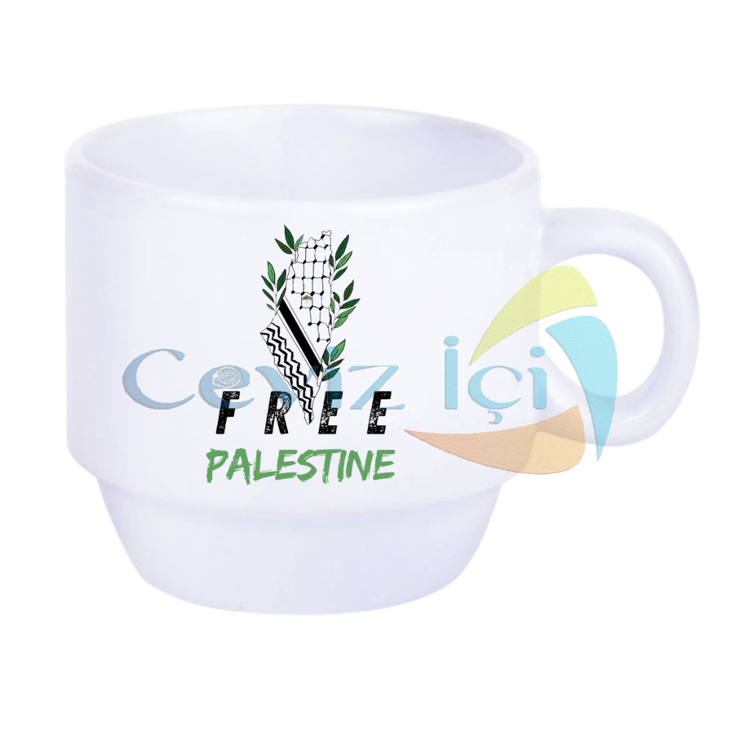 Free Palestine Standlı 4’lü Fincan Takımı