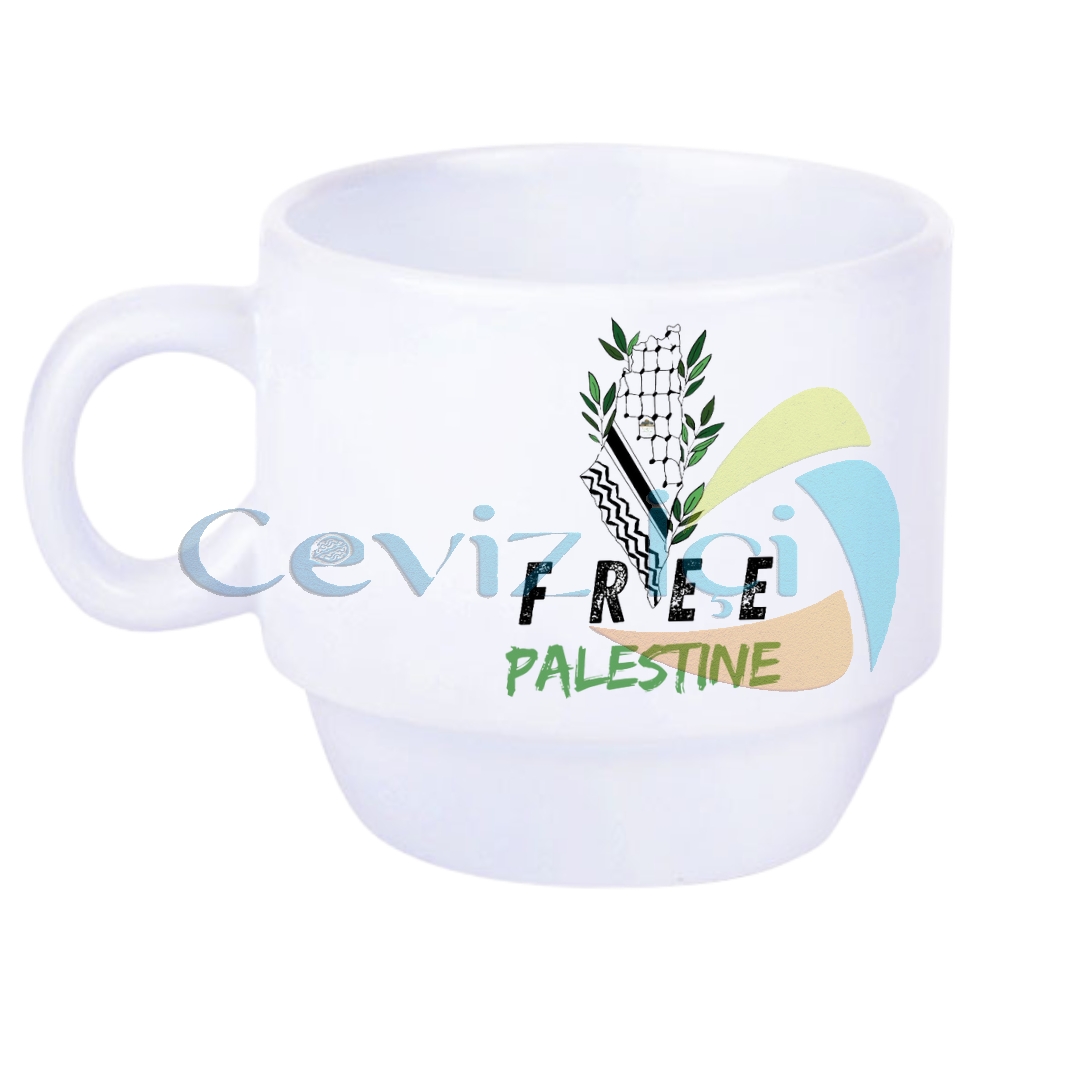 Free Palestine Standlı 4’lü Fincan Takımı