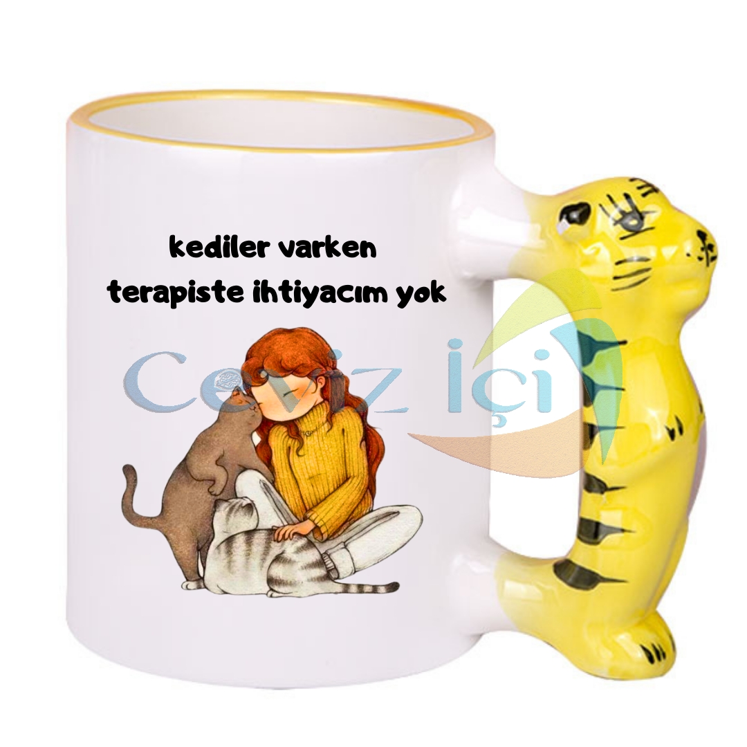 Kaplan Kulplu Porselen Kupa 