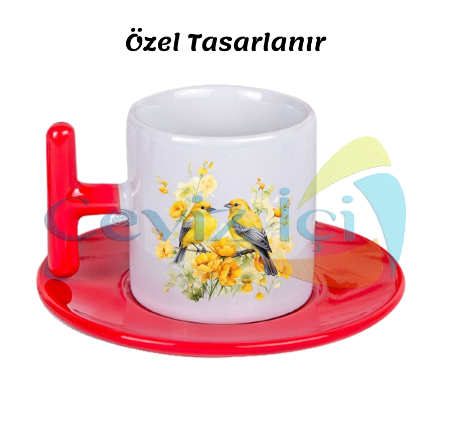T Kulplu Porselen Türk Kahvesi Fincanı