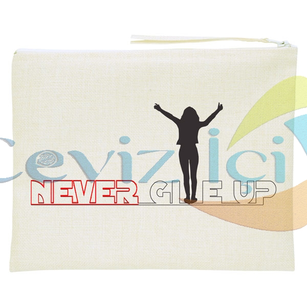 Keten Makyaj Çantası 25x20 cm (Kişiye Özel Baskı)