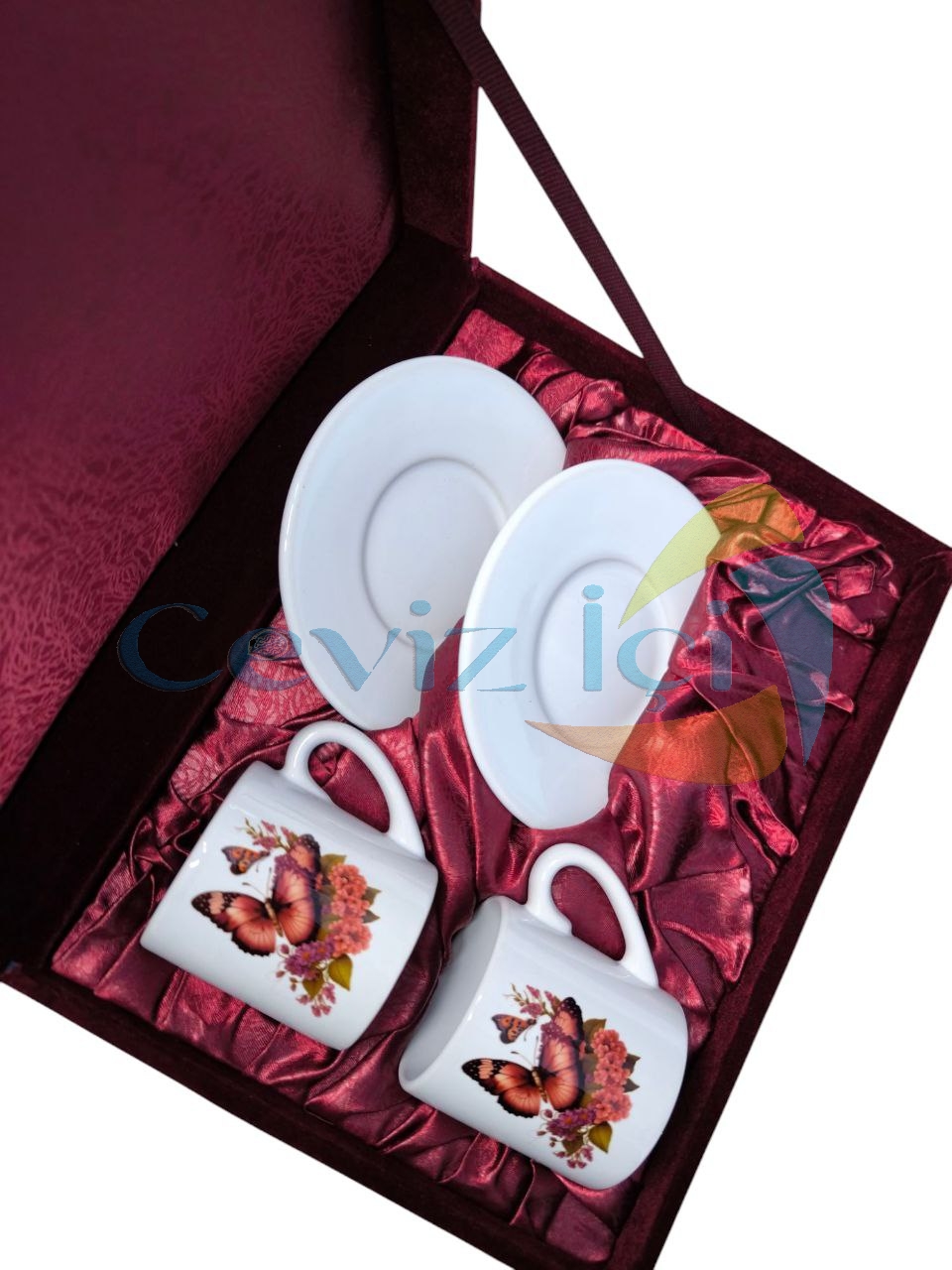 Kadife Kutulu İkili Fincan Seti Özel Tasarım