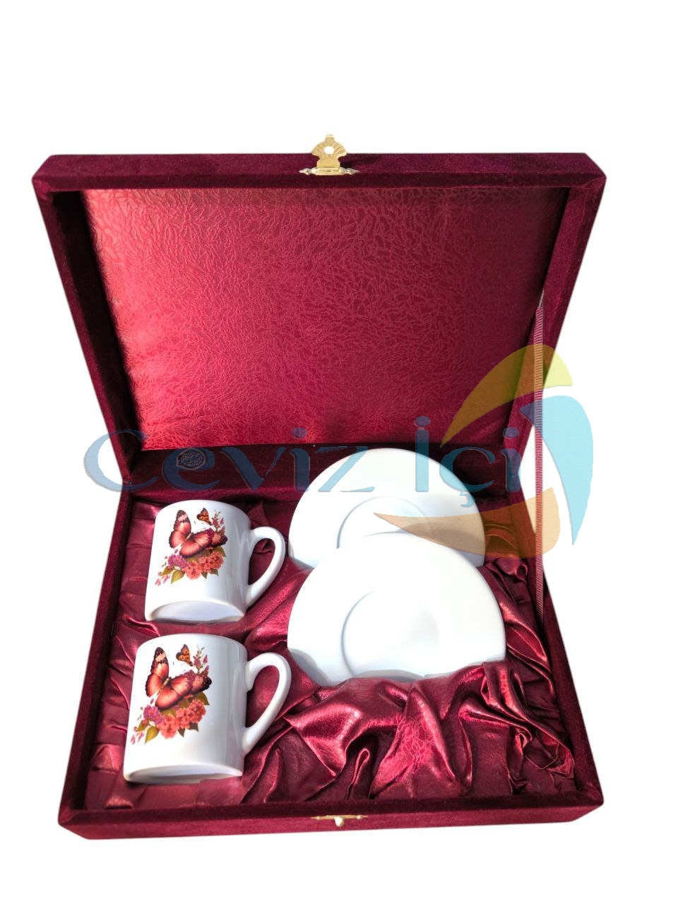 Kadife Kutulu İkili Fincan Seti Özel Tasarım