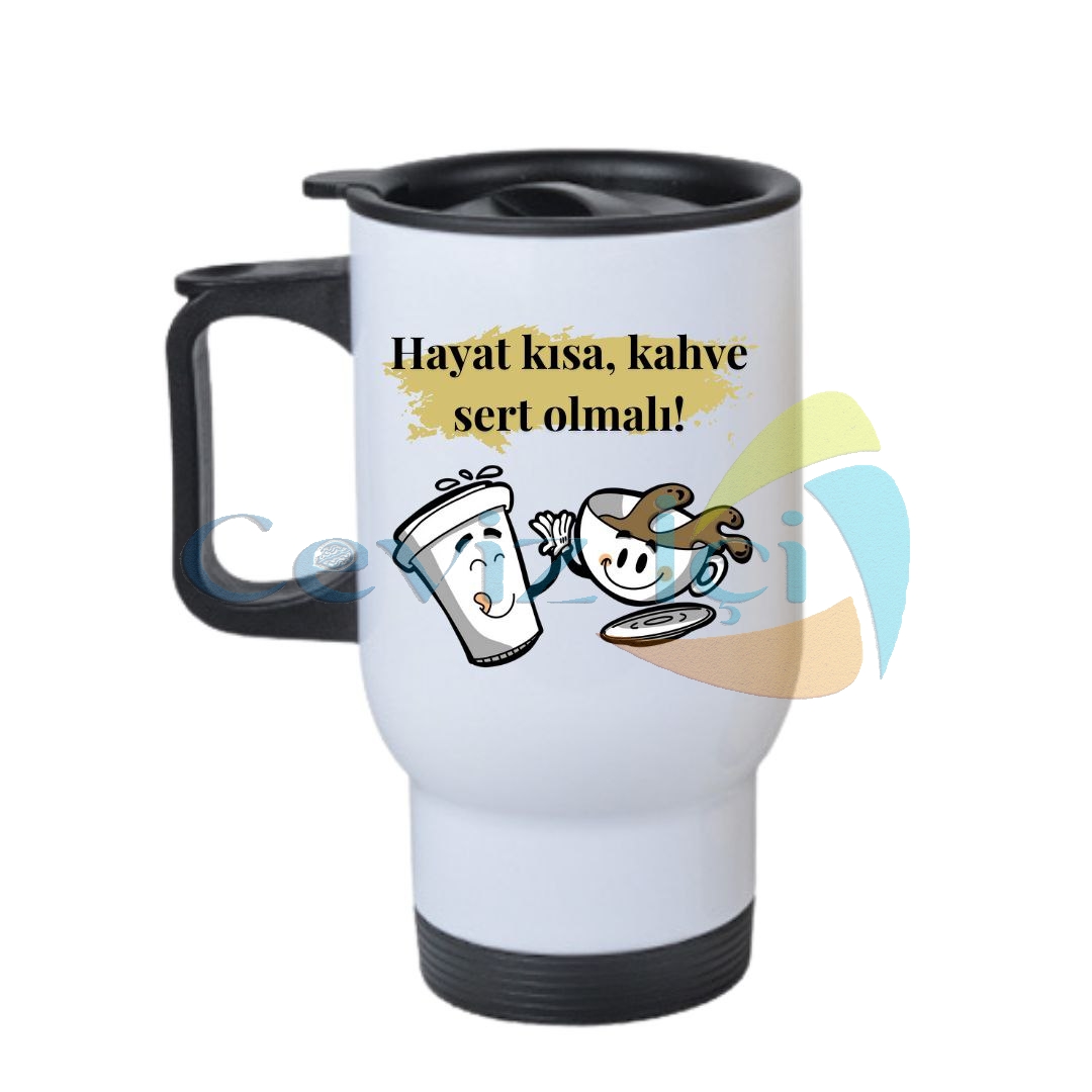 Kulplu Çelik Bardak Termos - 450mlt