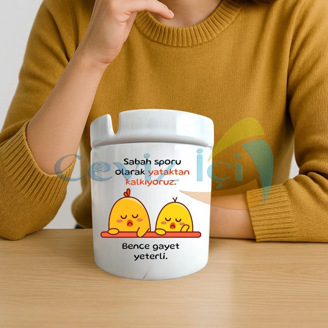Sevimli Civciv Komik Seramik Kül Tablası
