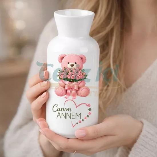 Anneye Hediye Seramik Vazo Özel Tasarım