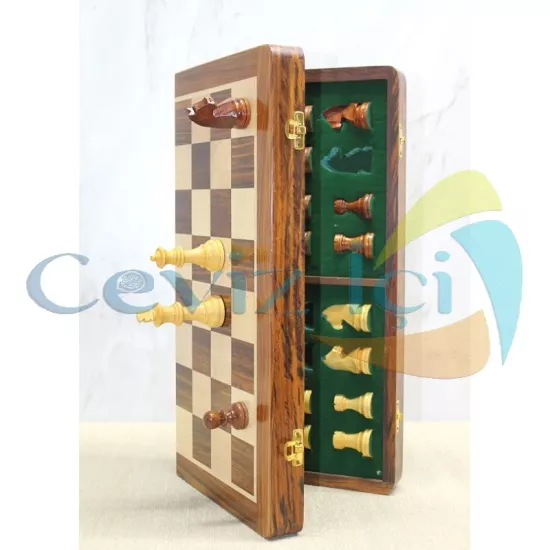Manyetik AHŞAP KATLANABİLİR SATRANÇ 40 CM