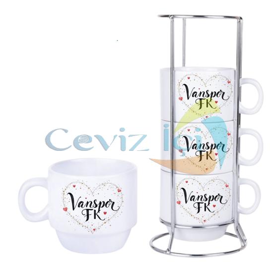 VANSPOR Özel Standlı Porselen Fincan Seti 