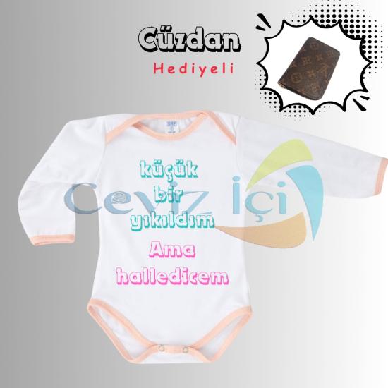 Cüzdan Hediyeli Uzun Kollu Kız Bebek Zıbını