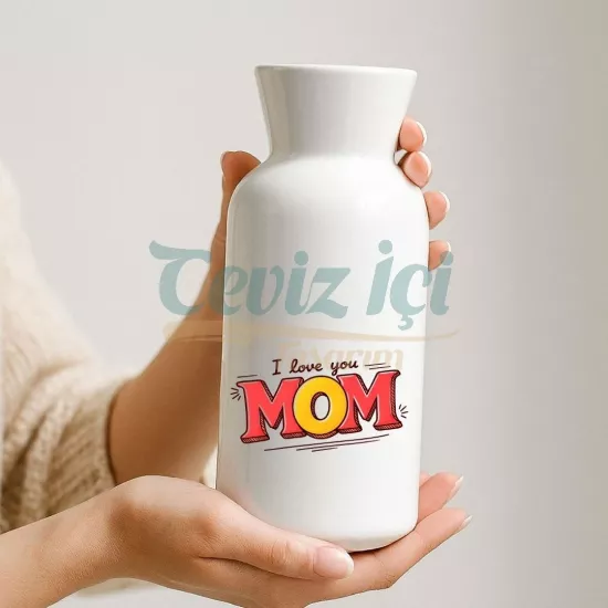 Anneye Hediye Seramik Vazo Özel Tasarım