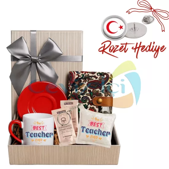 Öğretmenler Günü Hediye Seti Çelik Rozet Hediyeli