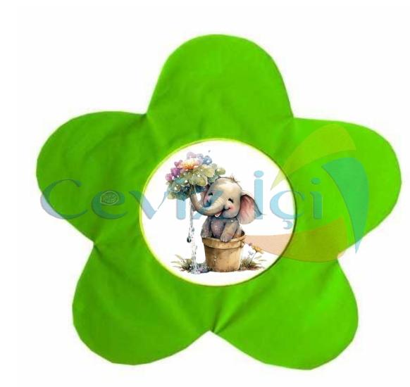 Yeşil Papatya Bebek Yastığı