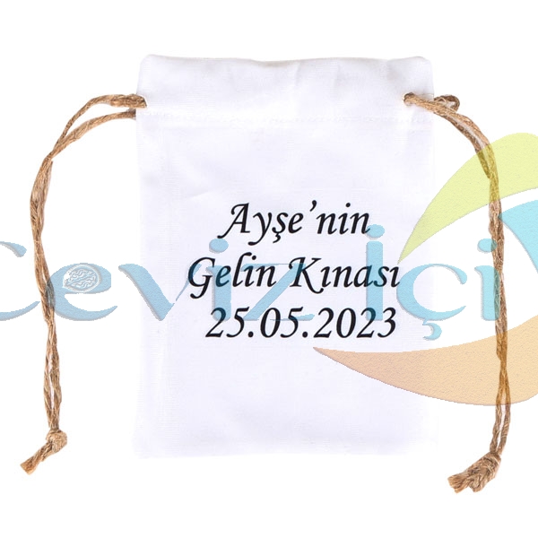Hasır İpli Kese 10’lu Paket (Kişiye Özel) Kına, Düğün vb. 