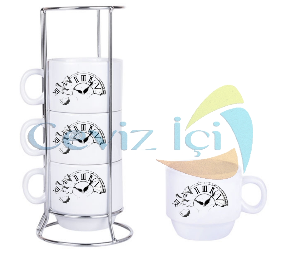 Özel Tasarım Standlı 4’lü Fincan Takımı