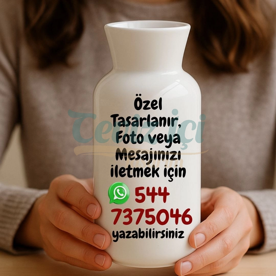 Anneye Hediye Seramik Vazo Özel Tasarım
